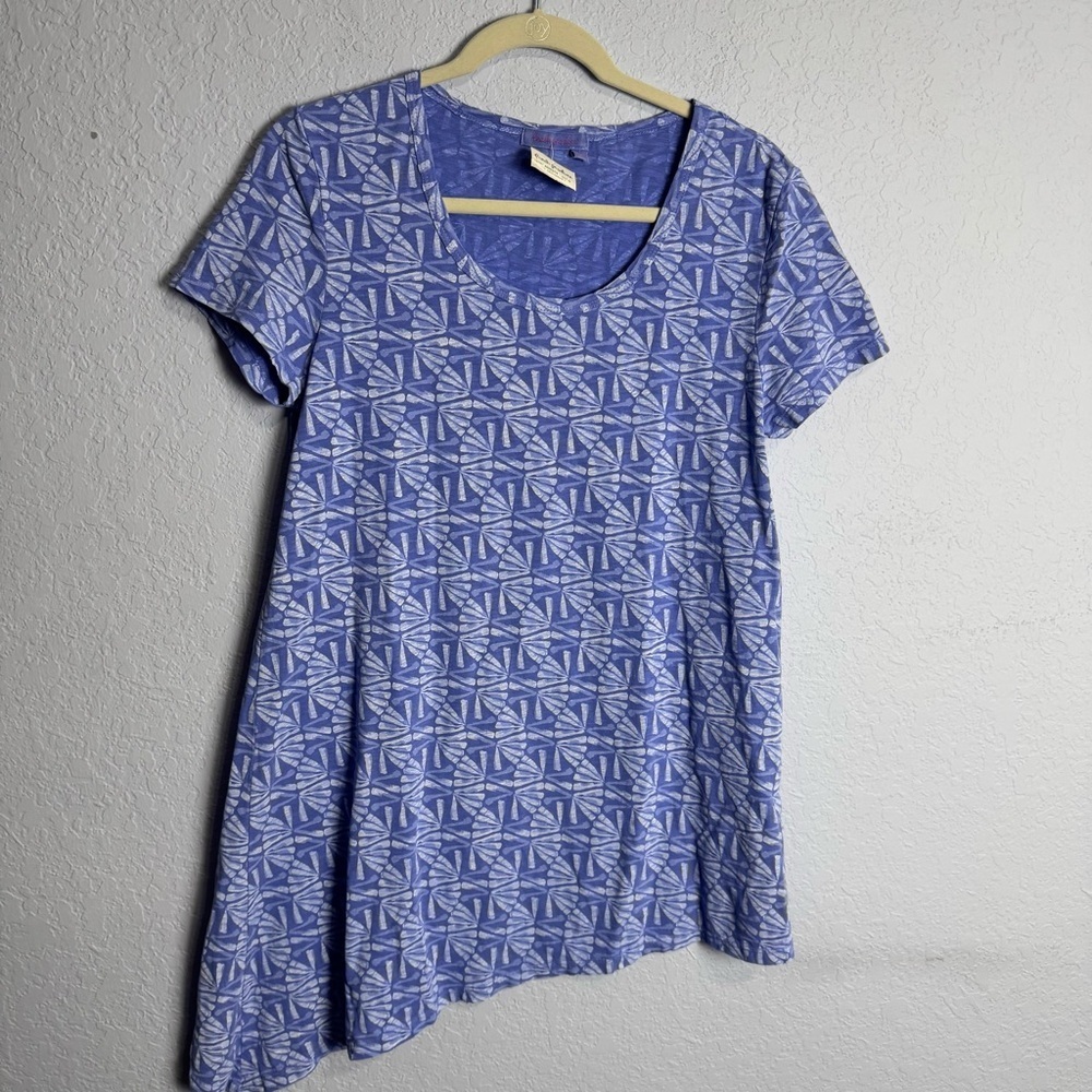 Fresh Produce Tidepool Geometric Print Asymetrical Cotton Tunic Made in USA 16